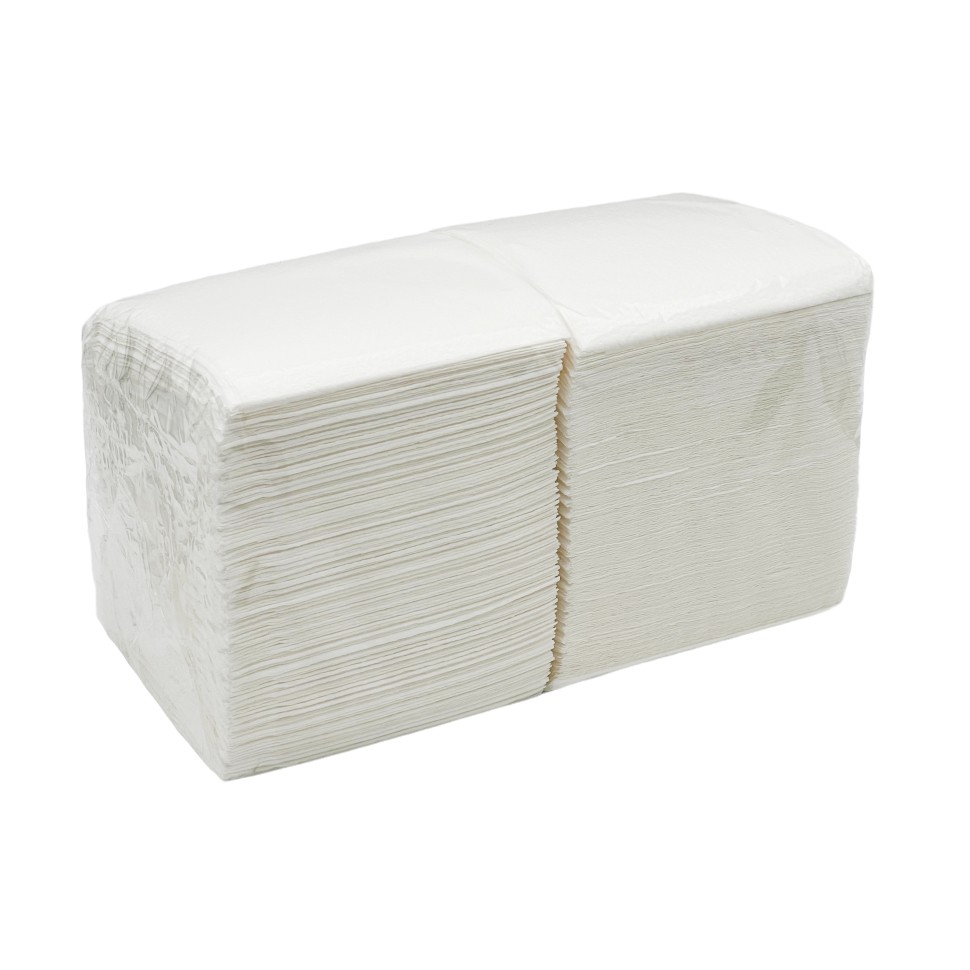 Салфетки бумажные БигПак 24*24 см 400 шт однослойные белые (15)