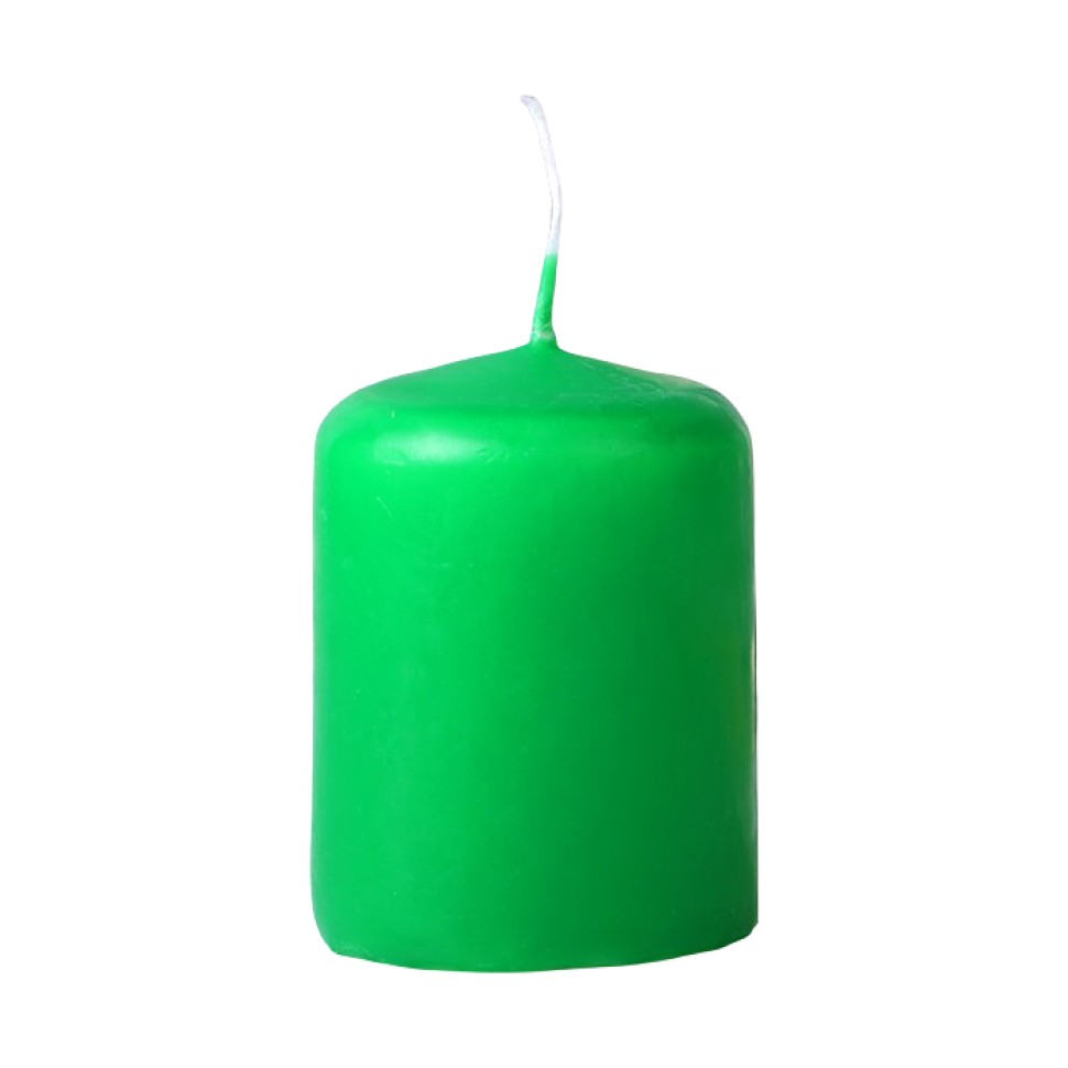 Свеча бочонок, зелёная, 40х60 мм