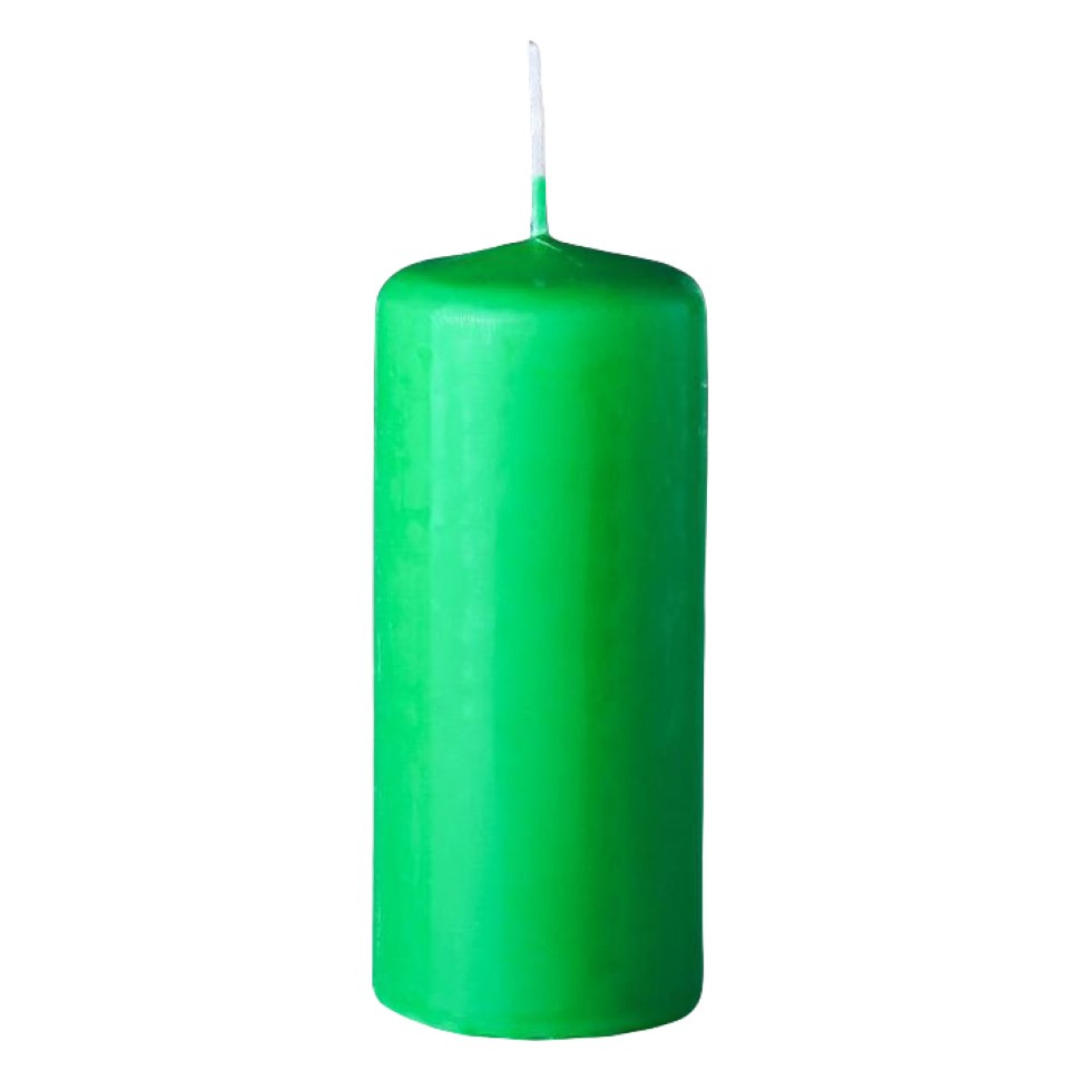 Свеча бочонок, зелёная, 50х100 мм