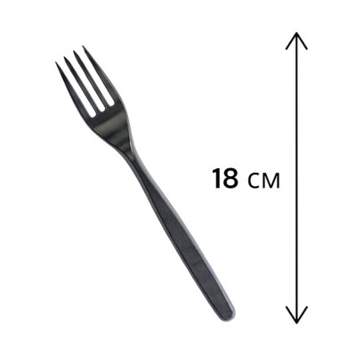 Вилка столовая пластиковая &quot;премиум&quot; 180мм черная (1500/50)