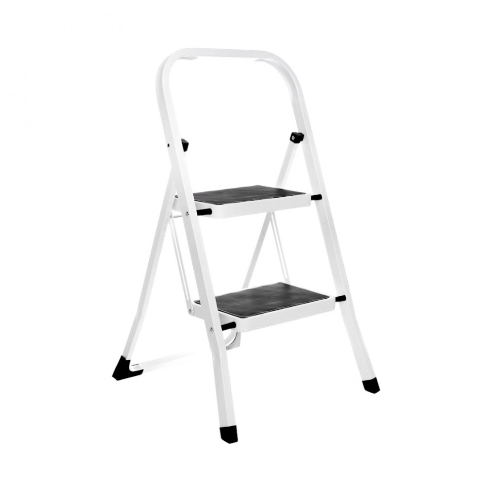 Стремянка стальная (макс.нагрузка 150кг), 2 ступени, прорезиненные ступени