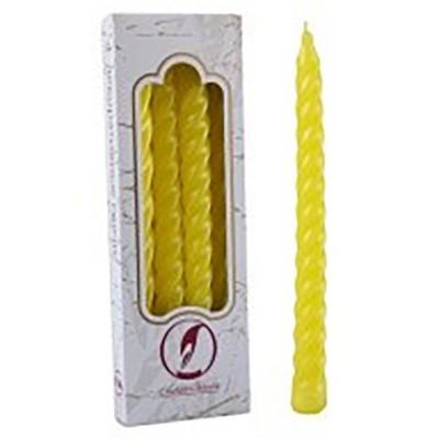 Свеча витая, коробка подвес 3шт желтая 5050781 (16)