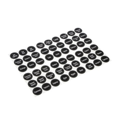 Наклейки на банки для специй и приправ, 54 шт, матовые, ПВХ