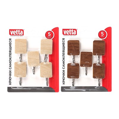 Крючки самоклеящиеся, 5 шт, принт под &quot;Дерево&quot;, металл, PS, 2 цвета (10)