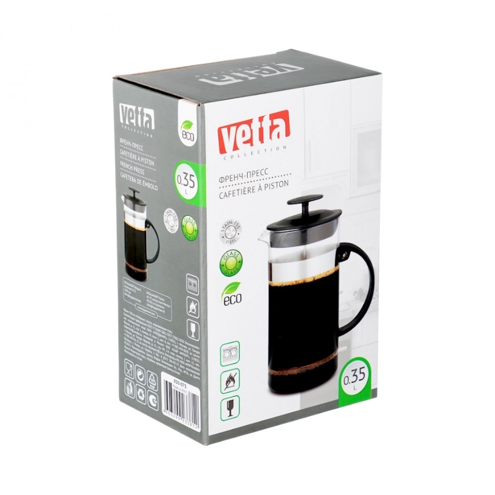 Флор Френч-пресс нерж.сталь, стекло, 350мл B05-350