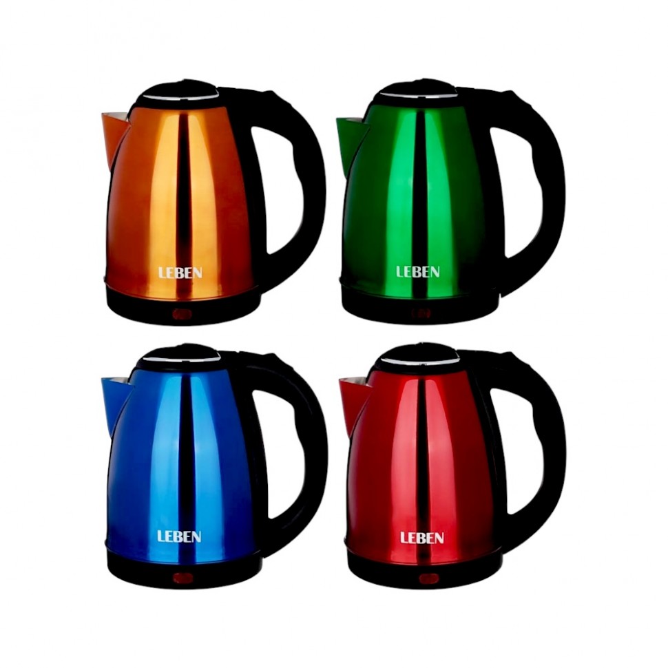 Чайник электрический 1,8л, 1500Вт, нерж. сталь, 4 цвета