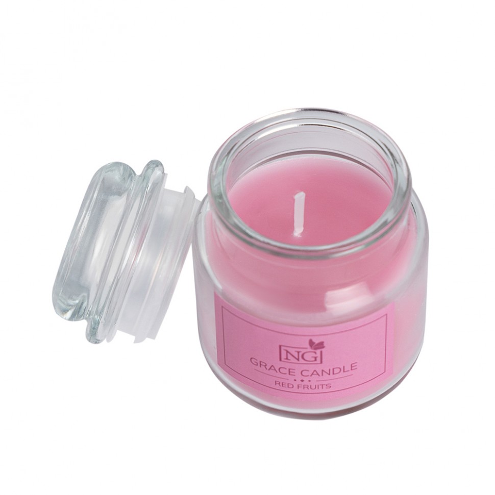 Cвеча ароматизированная Grace Candle 80 гр. ваниль, хлопок, лаванда, красные фрукты (24)