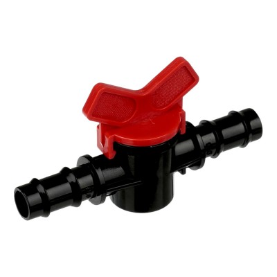 Кран проходной для шланга, d16x16мм, пластик