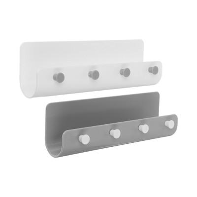 Планка с крючками, самоклеящаяся, 4 крючка, полистирол, 21,5х6,5х5 см