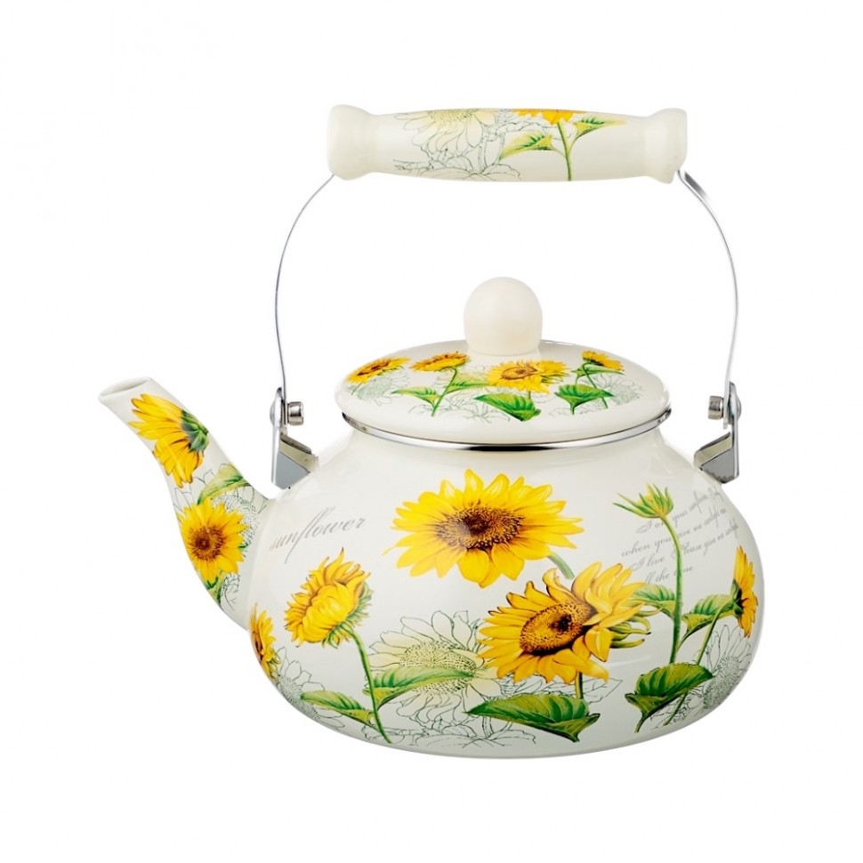 Чайник эмалированный Подсолнухи, 2,5л, индукция