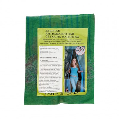 Сетка дверная антимоскитная с магнитами 100х210 см Mix с рисунками (10/120)