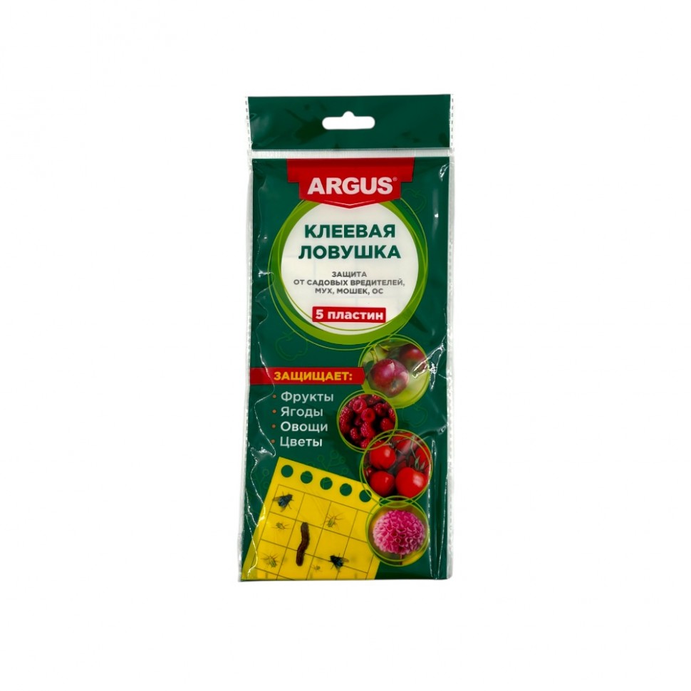 Ловушка от садовых вредителей 5 клеевых пластин ARGUS GARDEN (120)