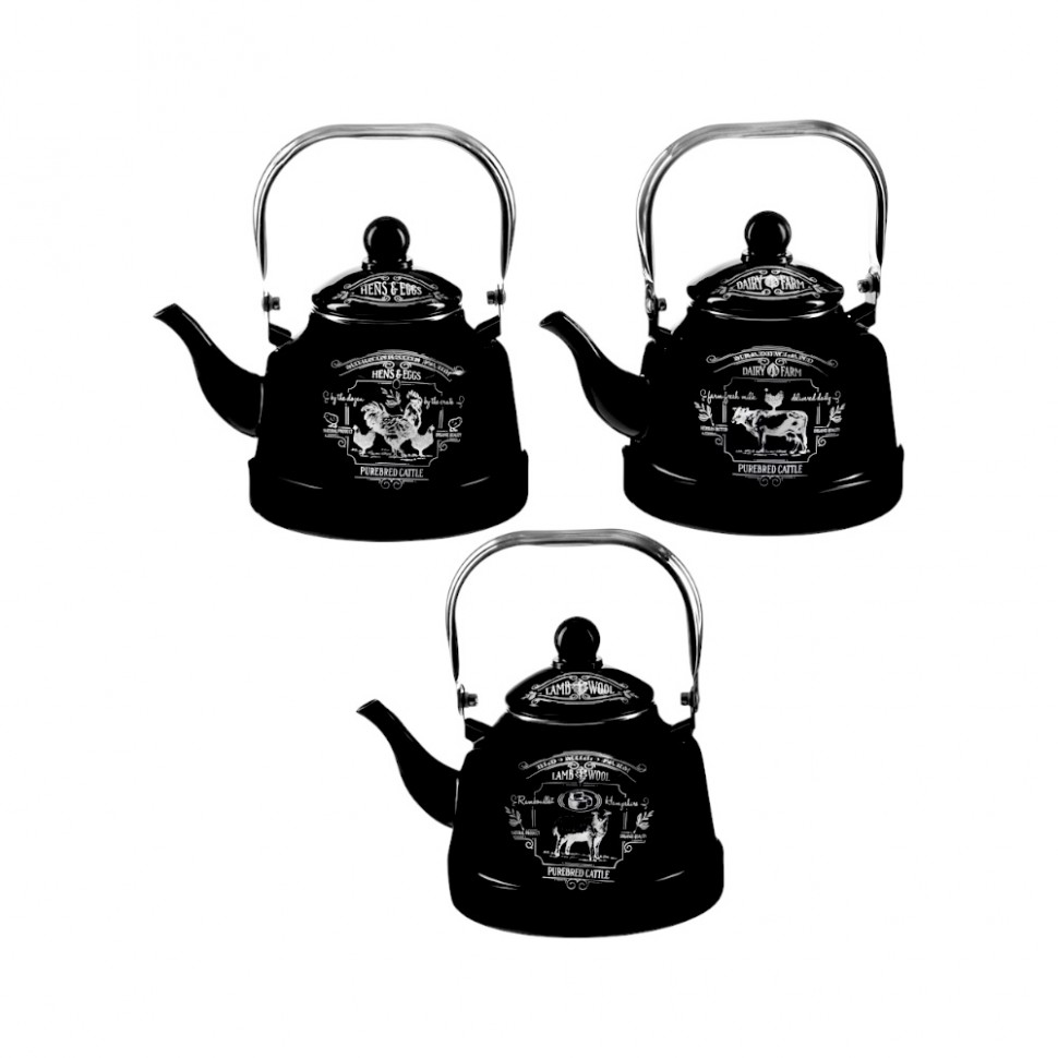 Чайник эмалированный Ранчо 2,5 л, 3 дизайна, индукция