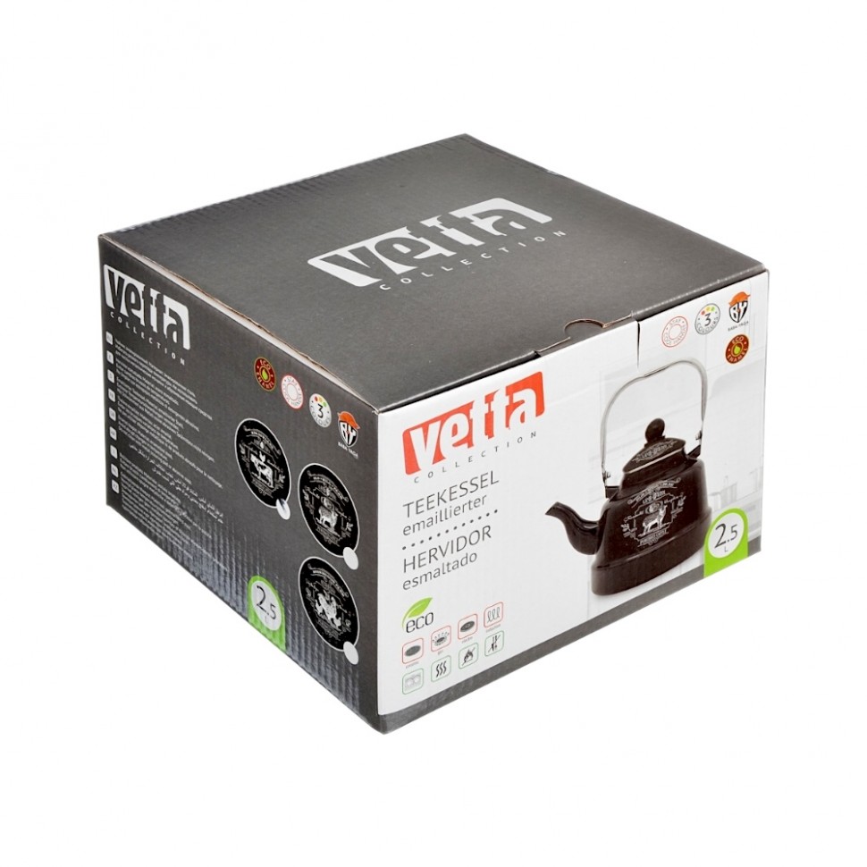 Чайник эмалированный Ранчо 2,5 л, 3 дизайна, индукция