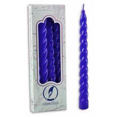 Свеча витая, коробка подвес 3шт синяя 5050784 (16)