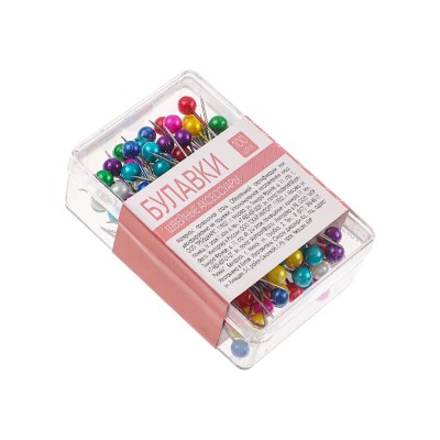 Набор булавок 100шт в пластиковой коробке, металл (60)