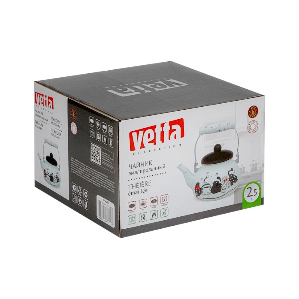 Чайник эмалированный Хвостатые друзья 2,5л, индукция