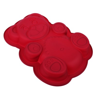 Форма силиконовая 30х23х3 см Медвежонок, 3 цвета Mix