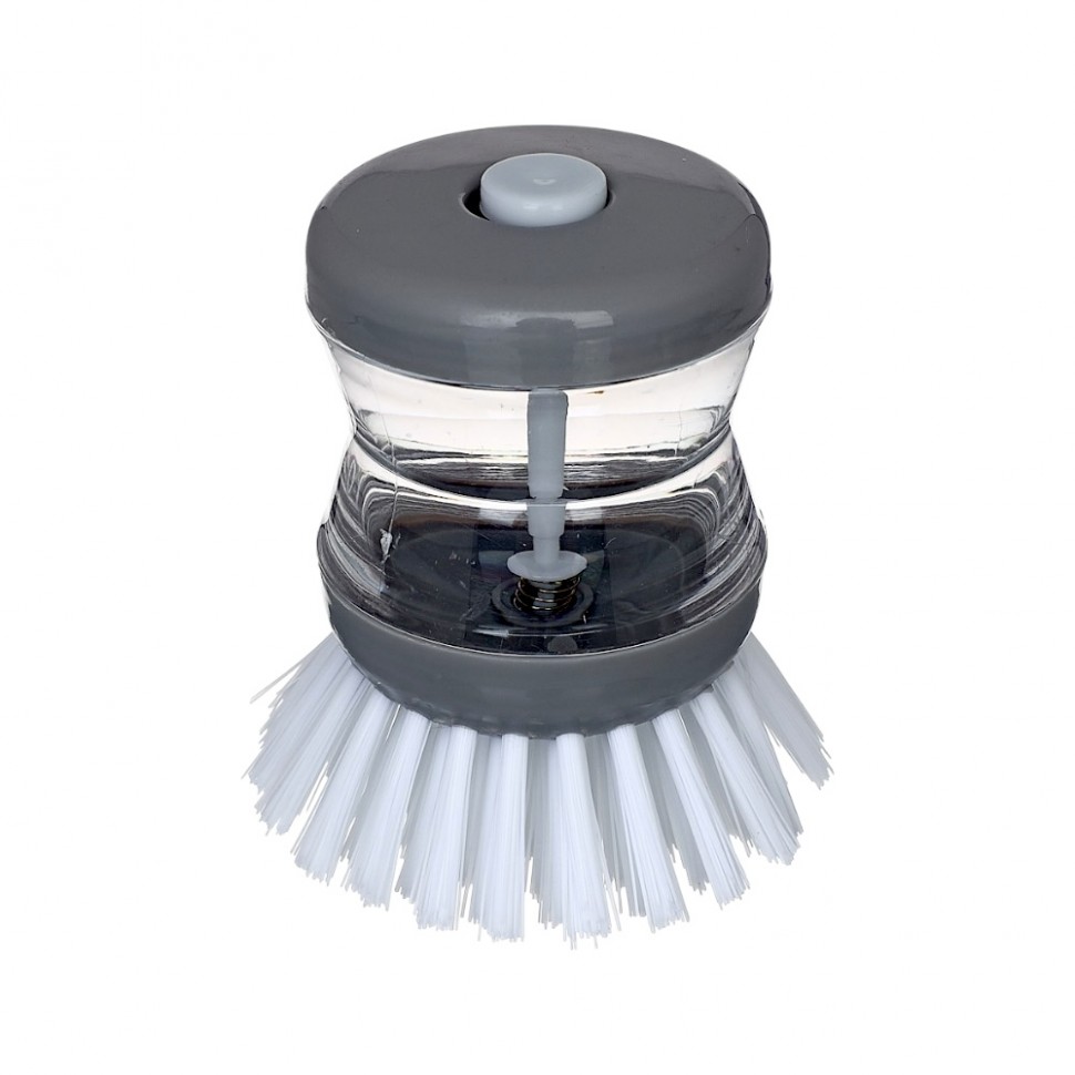 Щетка для посуды с мыльницей и дозатором, пластик, 8см