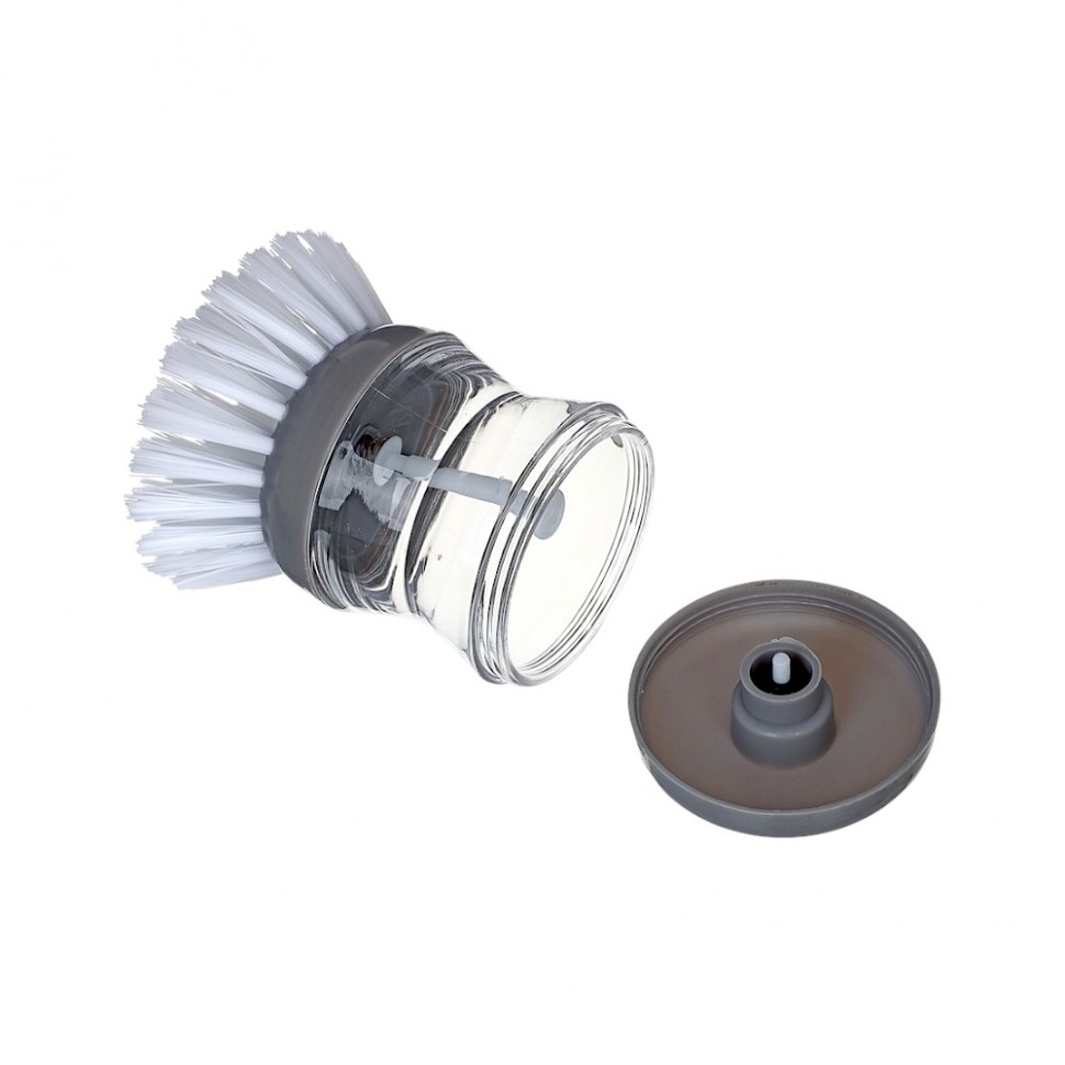 Щетка для посуды с мыльницей и дозатором, пластик, 8см