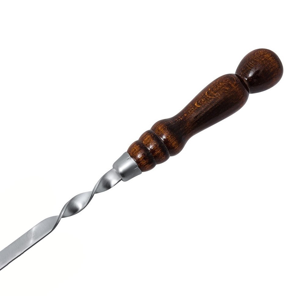 Шампур нержавеющий с деревянной ручкой, 50 см (10)