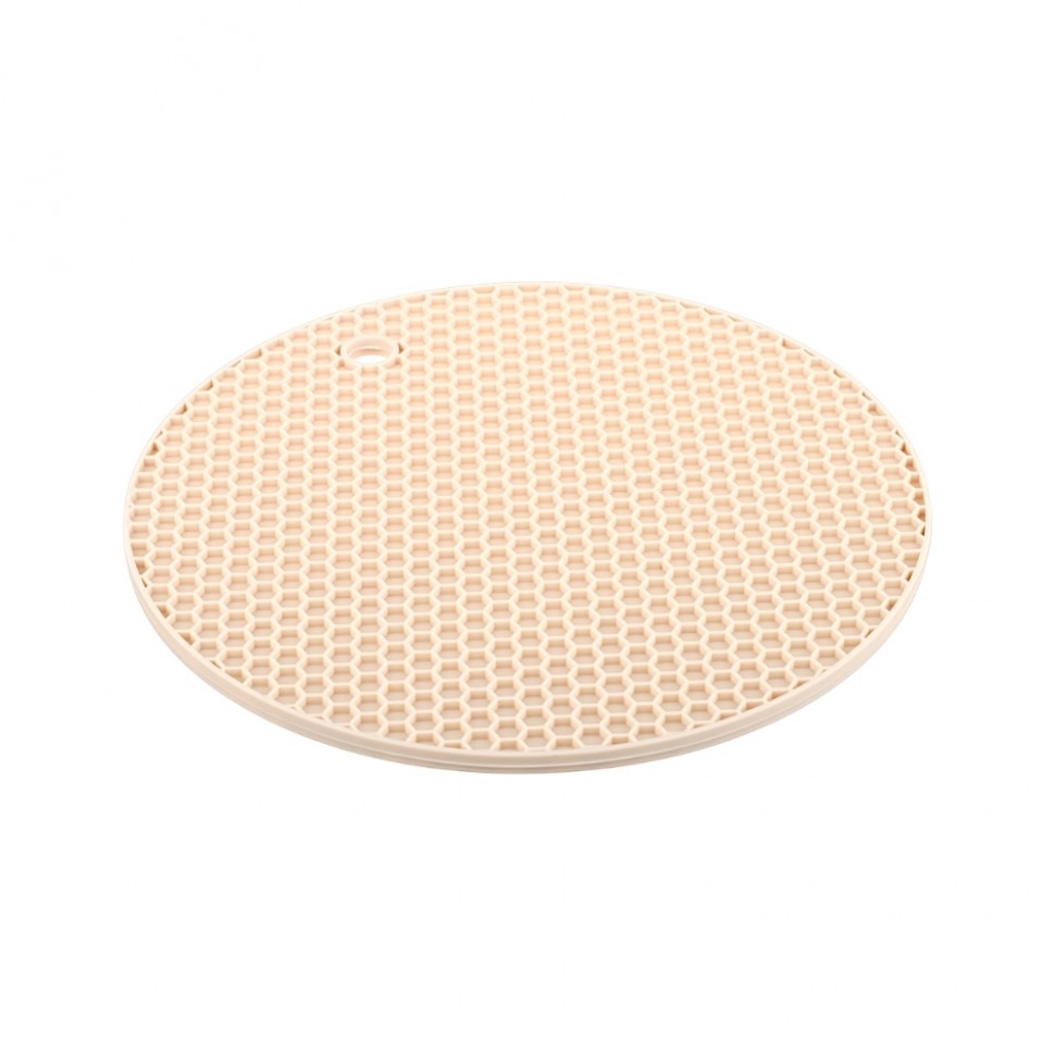 Подставка под горячее, силикон, d18см, "Соты", 3 цвета