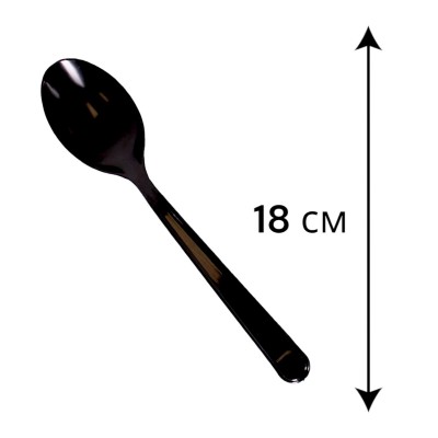 Ложка столовая пластиковая &quot;премиум&quot; 180мм черная PS (50/2500)