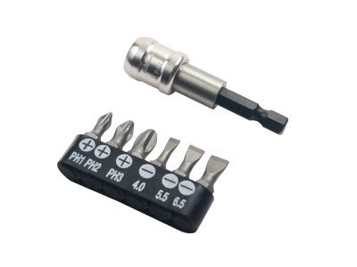 WHIRL POWER набор бит (6 шт) + держатель-автомат с фиксатором, блистер (30/120)