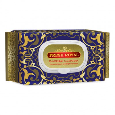 Салфетки влажные 120 шт Fresh Royal для всей семьи универсальные пластиковым клапаном (16/1)
