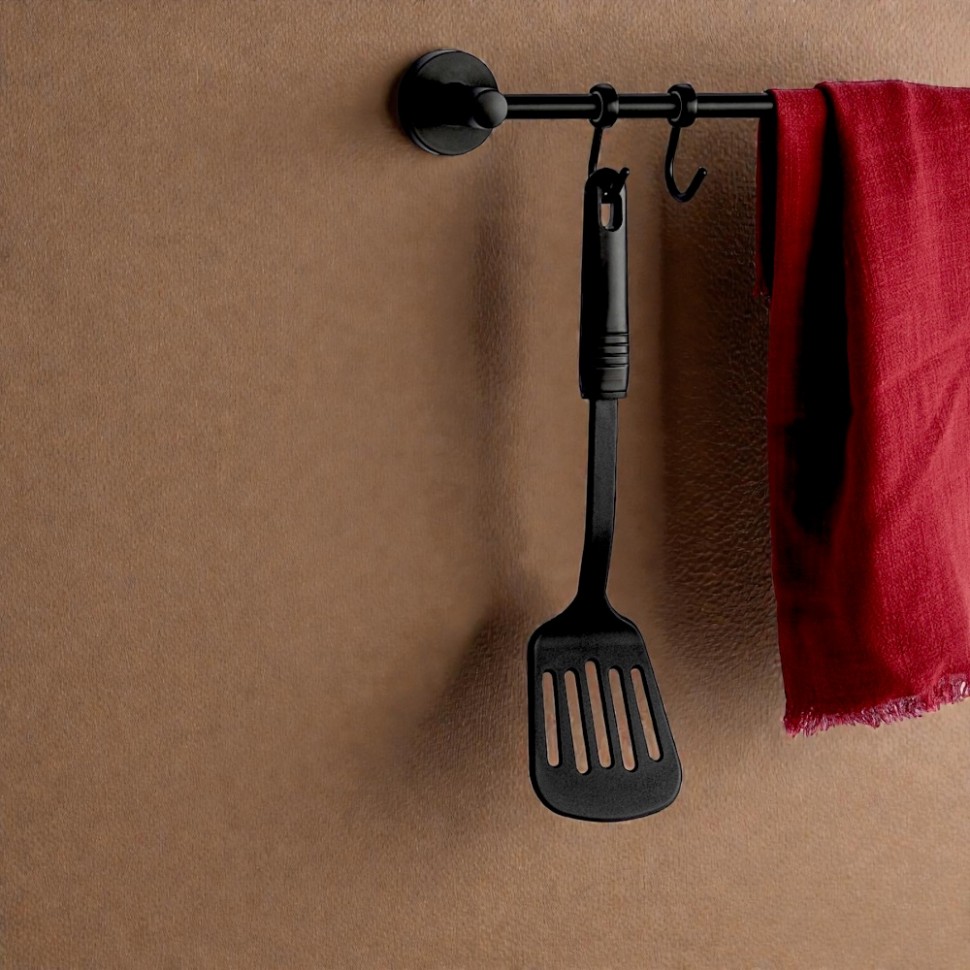 Лопатка кулинарная с прорезями Блэк, жаропрочный нейлон WH 1013-2