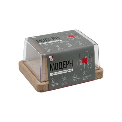 Масленка с крышкой &quot;Модерн&quot; бук 145*110*70 мм (16)