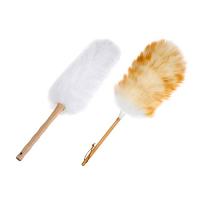 Щётка-смётка для удаления пыли, пластик, шерсть, молочный бамбук
