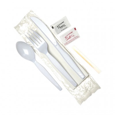 Набор: 7/1 вилка, ложка, нож, зубочистка, салфетка, соль, перец Диапазон (50/200)