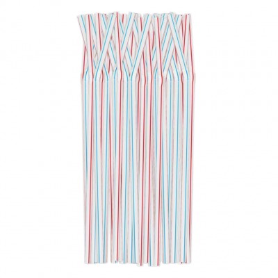 Трубочки с гофр. 5*210 за 100шт полосатые  (120/10)