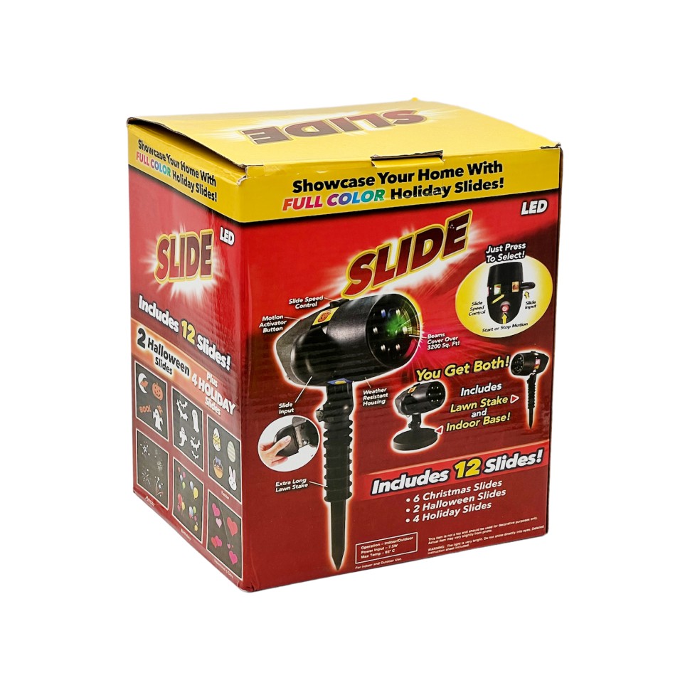 Лазерный проектор Slide Star Shower 12 слайдов, уличный