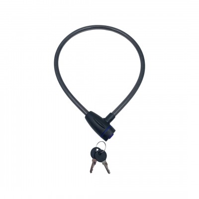 Замок велосипедный чёрный 70 см самозакрывающийся №267