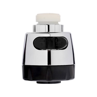 Аэратор-насадка для смесителя, клавишный, 2 режима, пластик, хром/черный