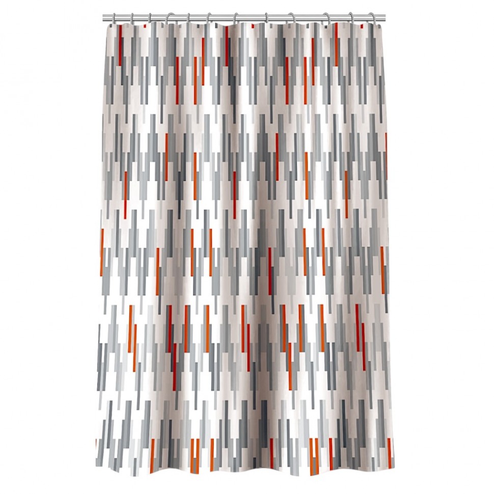 Штора для ванной, с утяжелителем, полиэстер, 90 г/м2, 180x180см, "Геометрия ", 4 дизайна