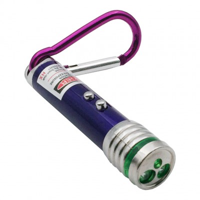 Брелок-указка лазерная с фонариками и карабином 3в1