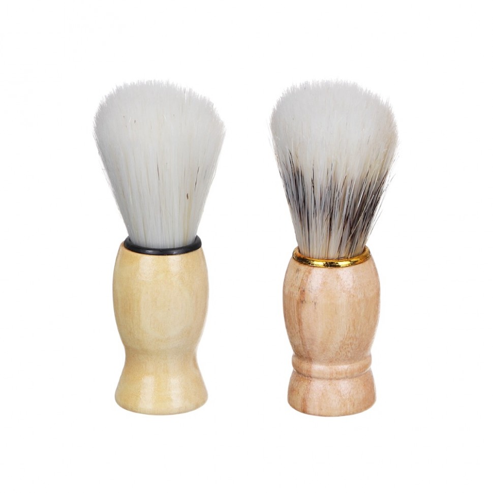 Помазок для бритья, деревянная основа, искусств.ворс 80%, свиной ворс 20%, 9,5x3см, 2 диз.