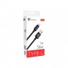 Кабель для зарядки USB(A)-Type C BY ZINC, 36Вт, 1 м, 3A, нейлон, цинк. кон.,чёрный