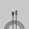 Кабель для зарядки USB(A)-Type C BY ZINC, 36Вт, 1 м, 3A, нейлон, цинк. кон.,чёрный