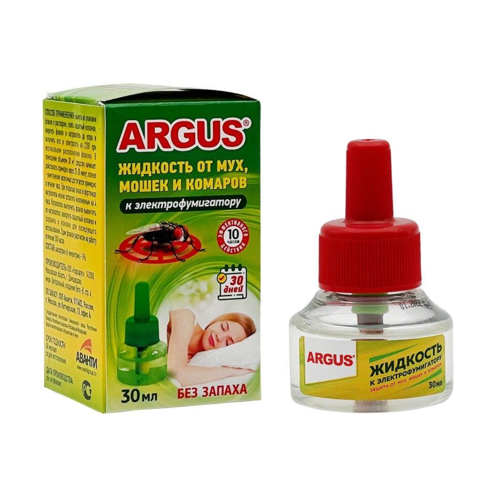 ARGUS Жидкость 30 мл от МУХ, мошек и КОМАРОВ (24)