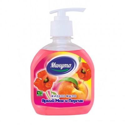 Крем-мыло «Минута» с дозатором, Яркий мак и персик, 300 мл