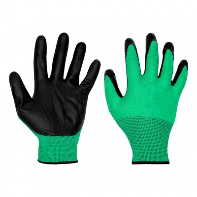 Перчатки нейлоновые c нитриловым покрытием, (цвета в ассортменте)