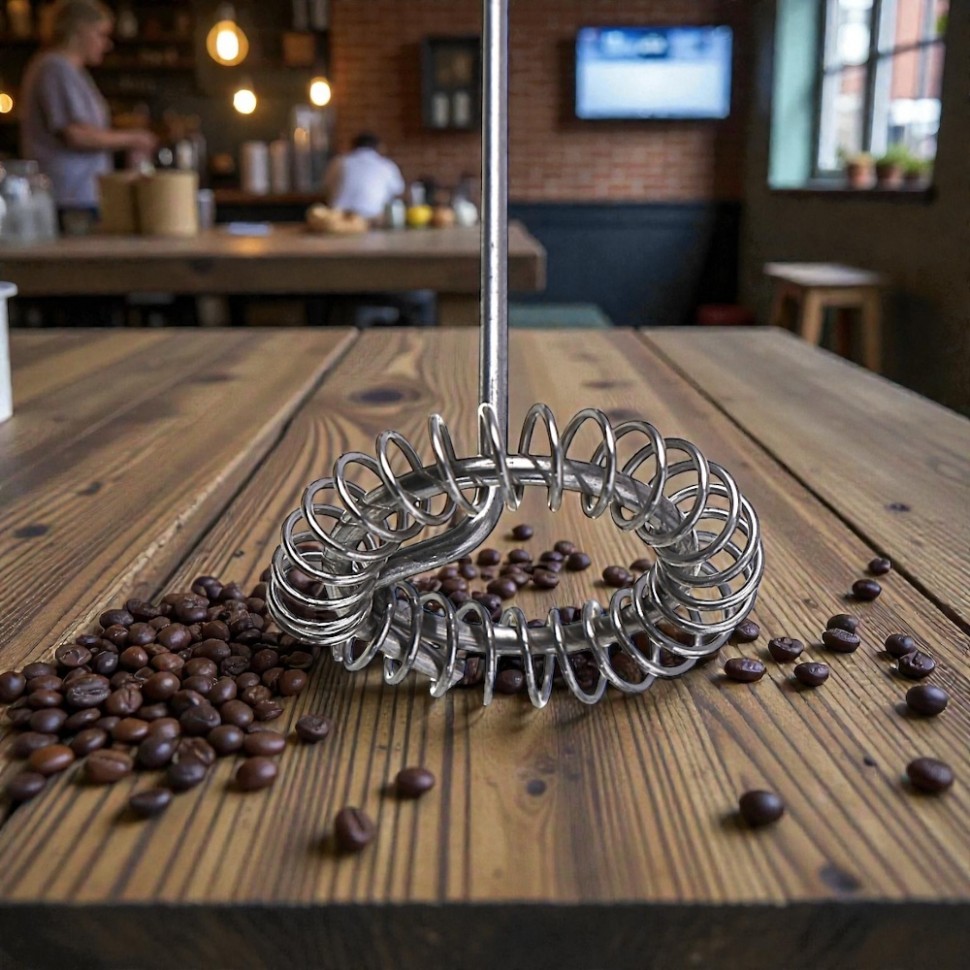 Капучинатор, 1 насадка, 1 скорость, металл, пластик, питание 2xАА