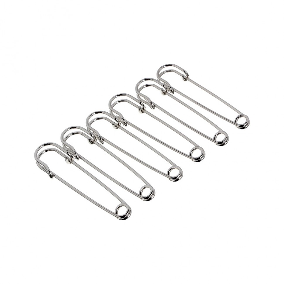 Набор английских булавок 6шт, металл, 70мм