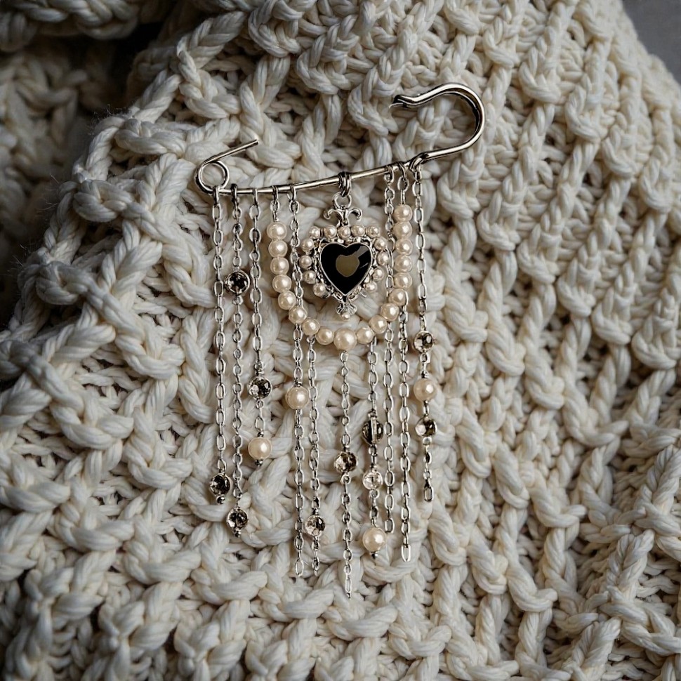 Набор английских булавок 6шт, металл, 70мм