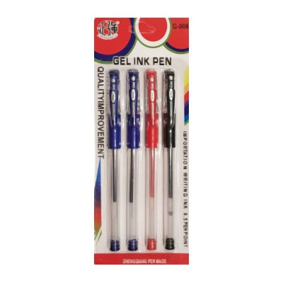 Ручки разноцветные гелевые 4шт G-008 (40)