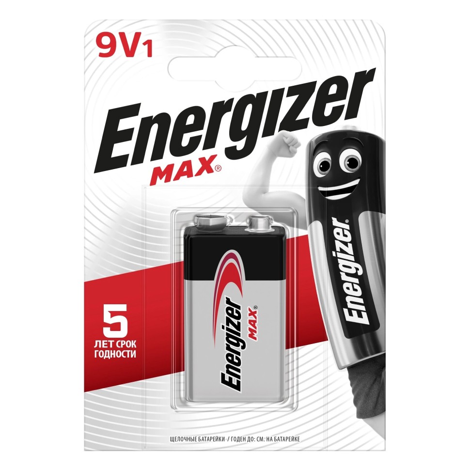 Батарейка Energizer Max 6LR61 9V, 1 шт